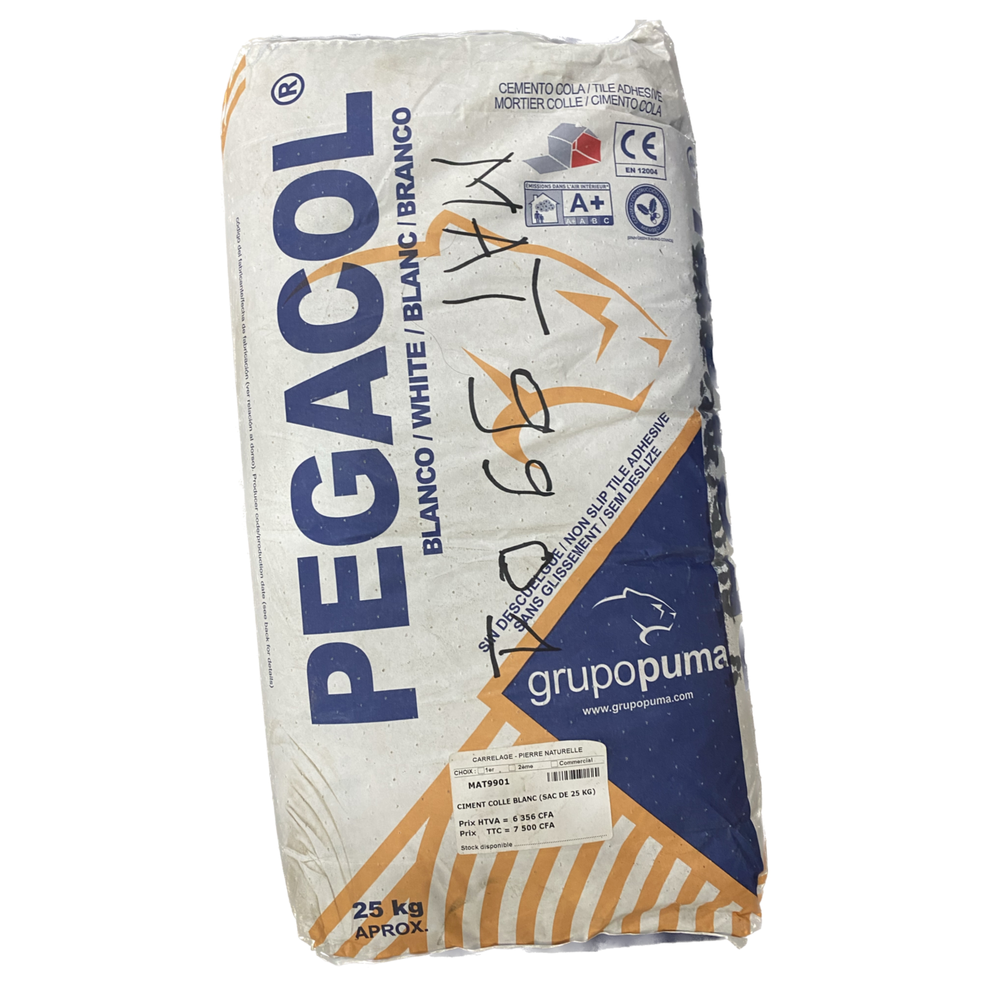 CIMENT COLLE BLANC (SAC DE 25KG)